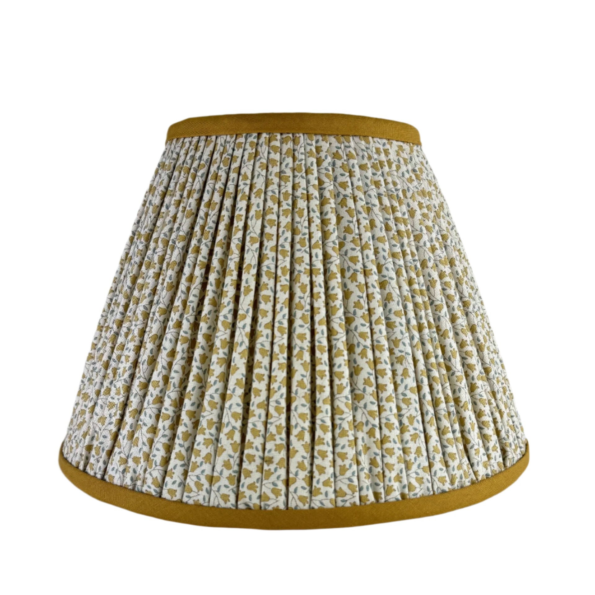 10" Empire Gathered Yellow and Blue Cotton Lampshade