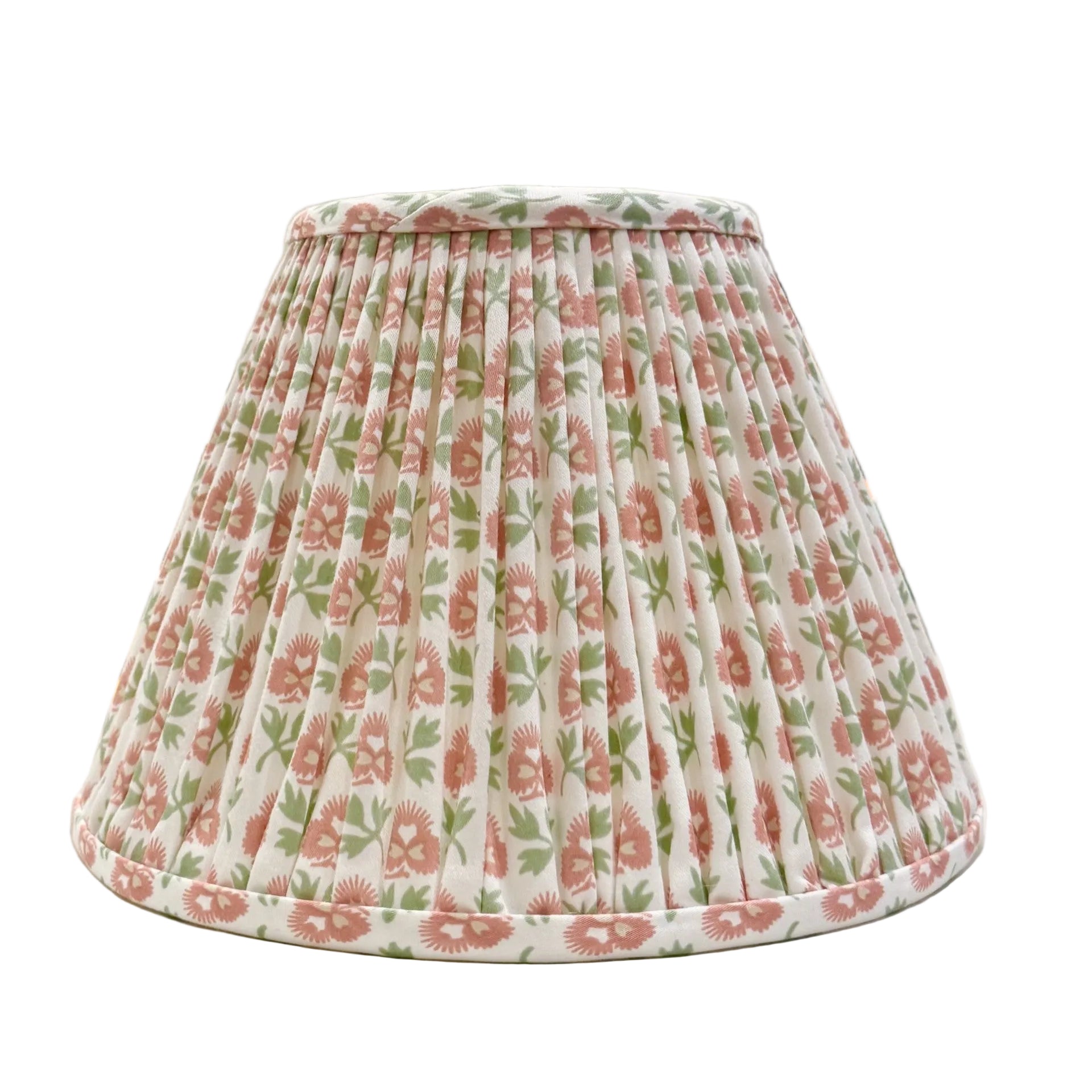 10" Empire Green and Terracotta Cotton Gathered Lampshade