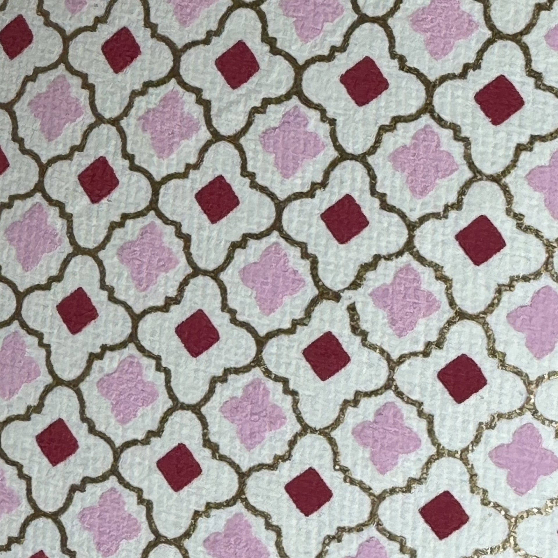 12" Empire Burgundy, Pink & Gold Paper Laminated Shade