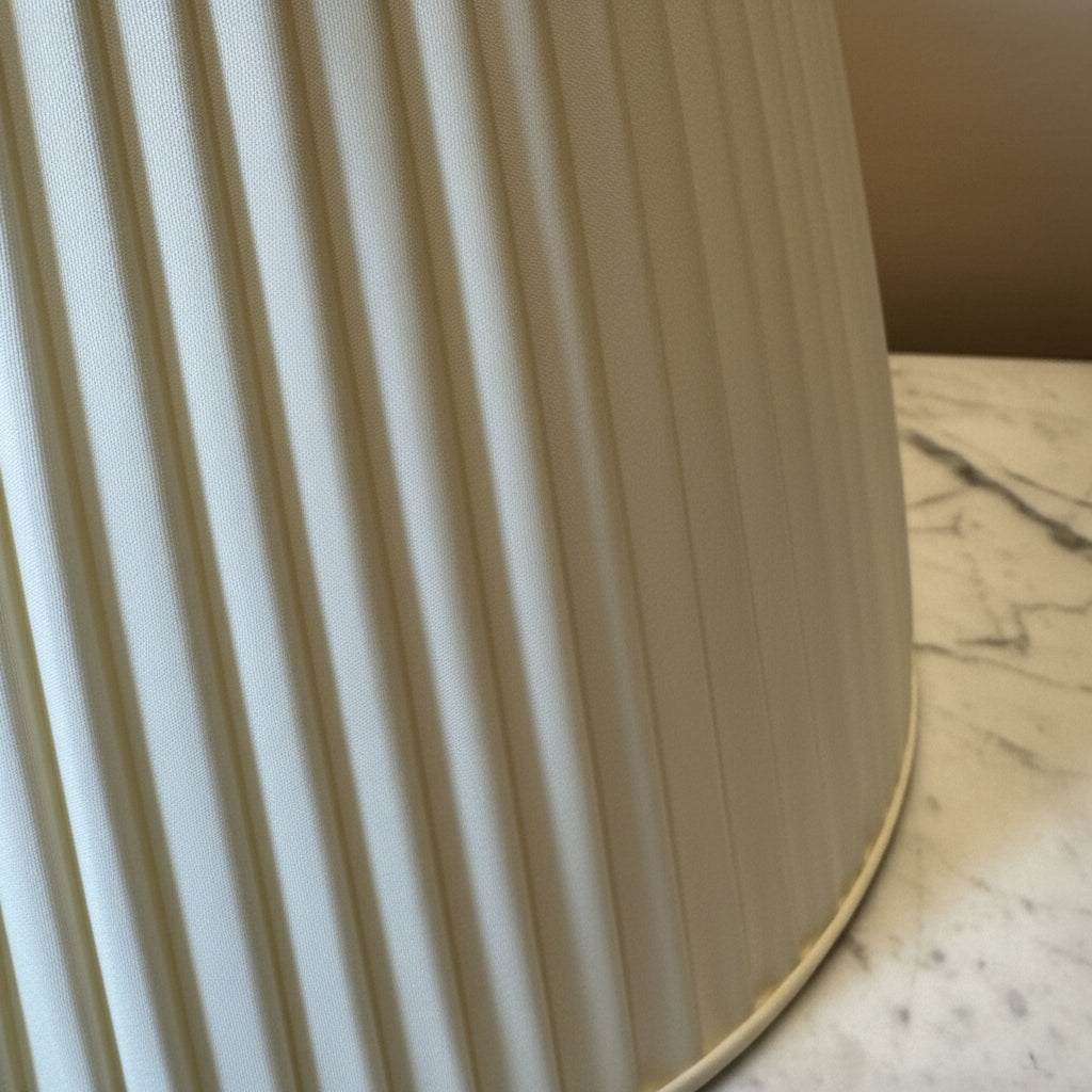Pembroke Knife Pleated Cream Silk Lampshade