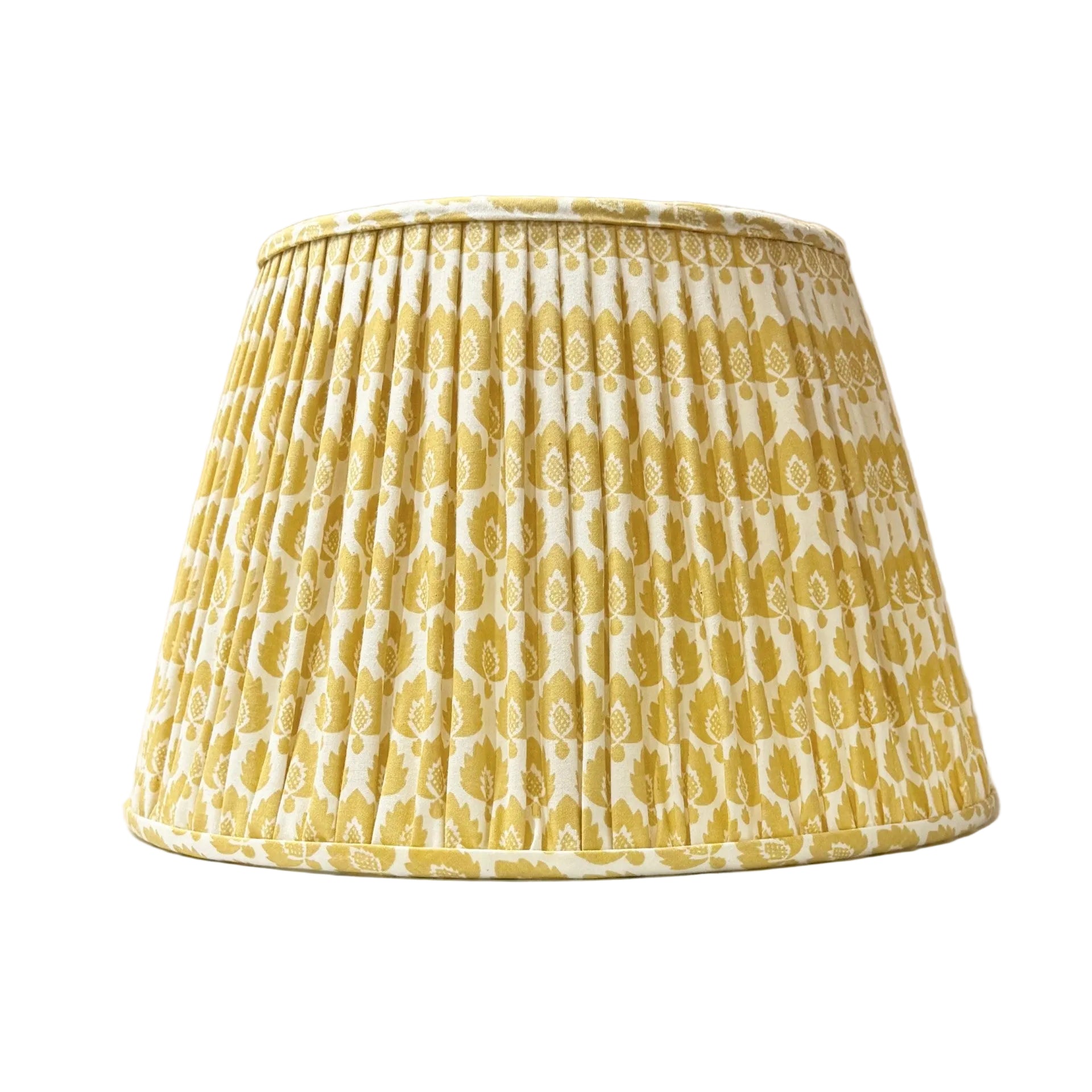 14" Pembroke Yellow and White Cotton Gathered Lampshade