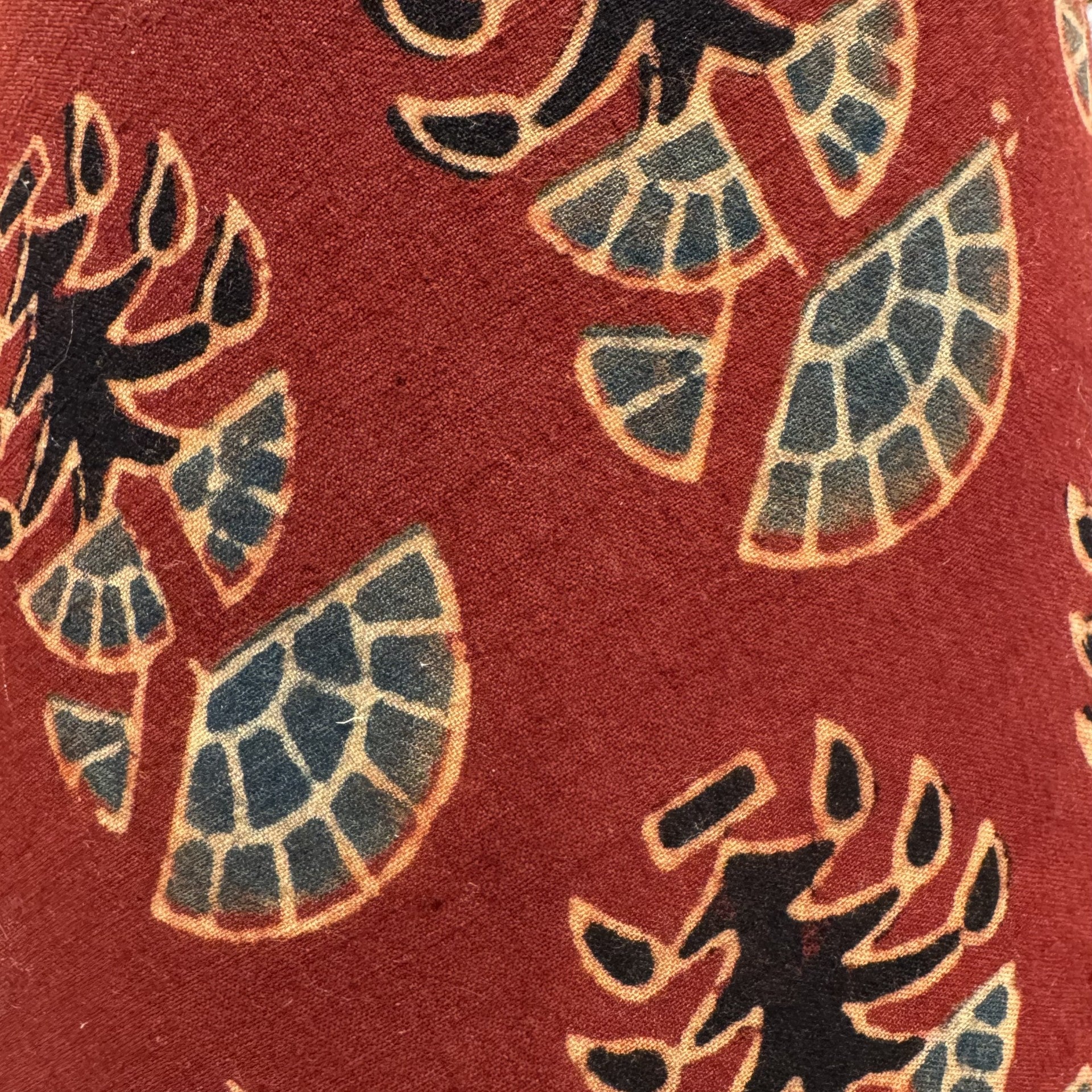 8" Dark Red Patterned Cotton Laminated Lampshade