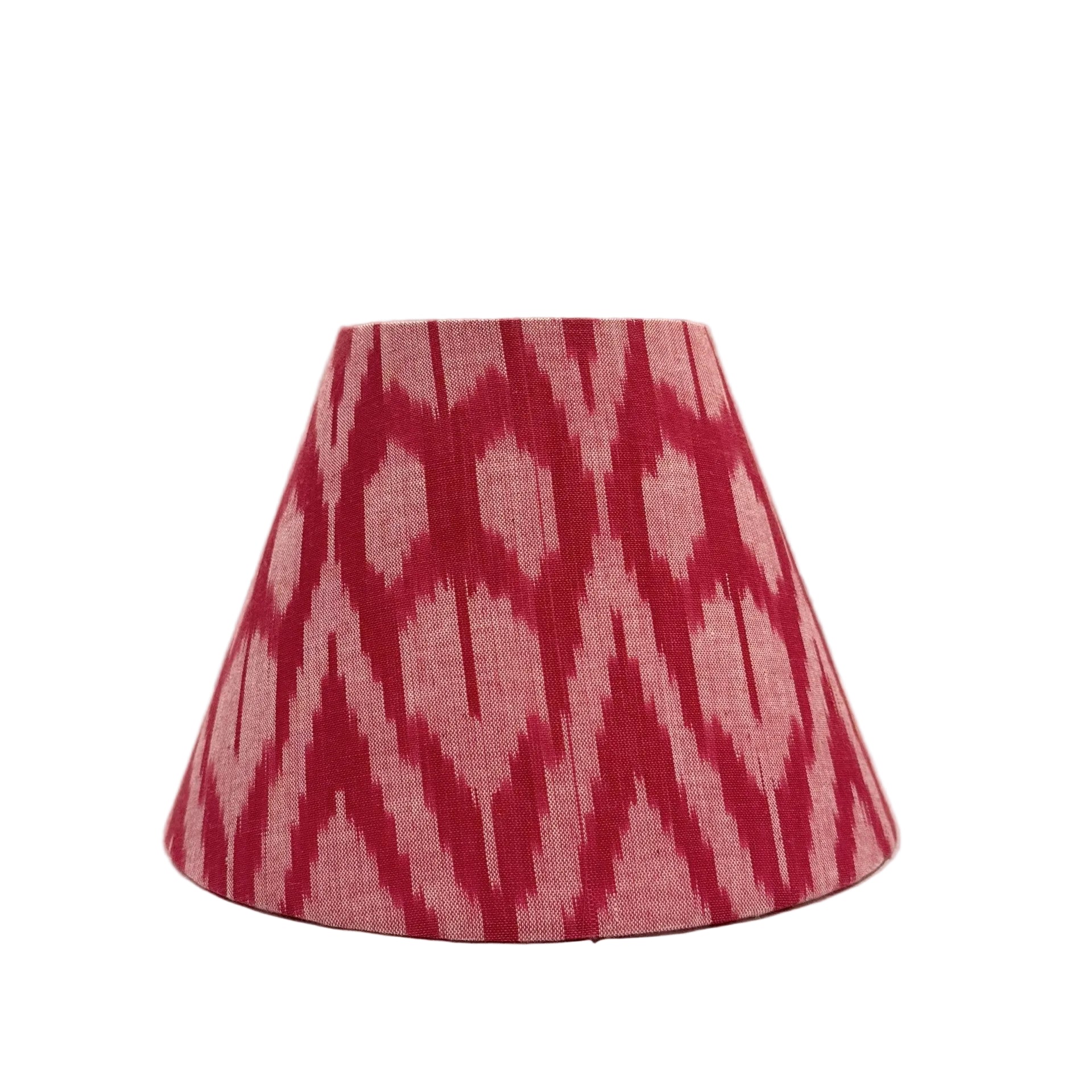 8" Red and Pink Ikat Laminated Lampshade