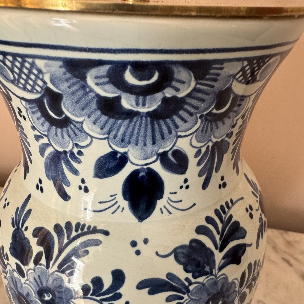 Delft Blue & White Floral Vase Lamp