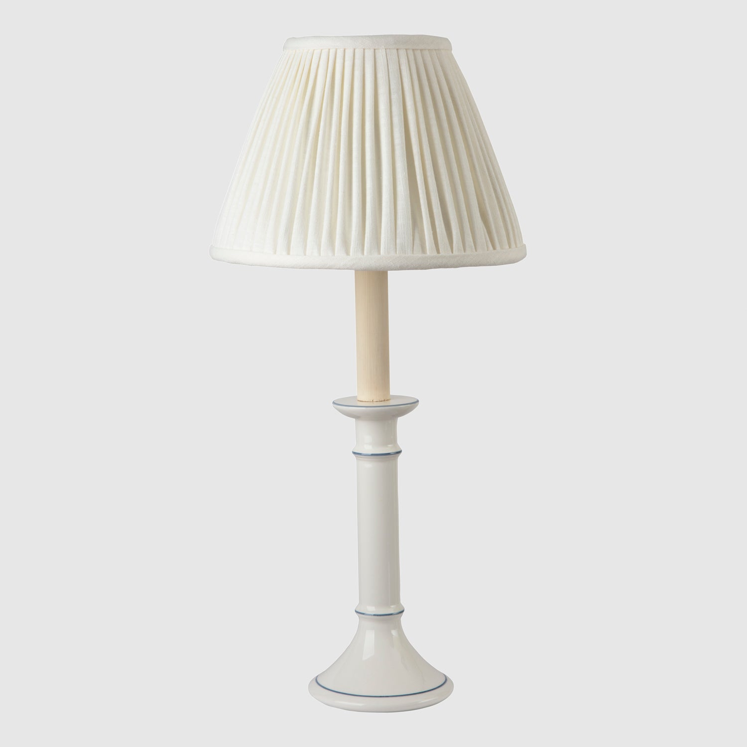 Creamware Candlestick with Blue
