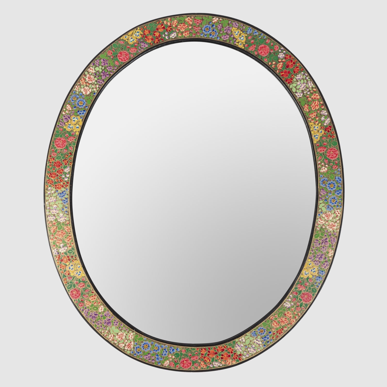 Kashmiri oval mirror, multi