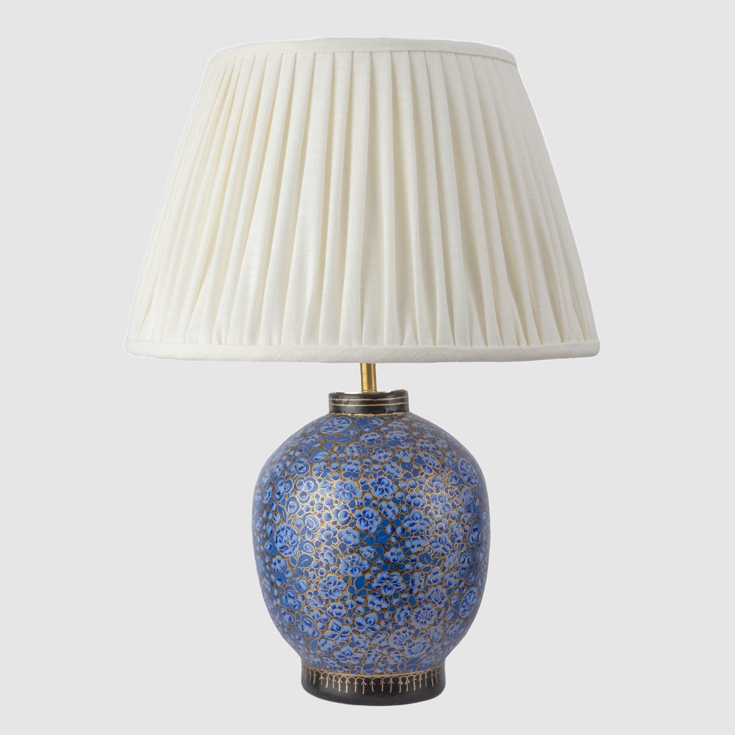 Small Kashmiri urn table lamp, blue