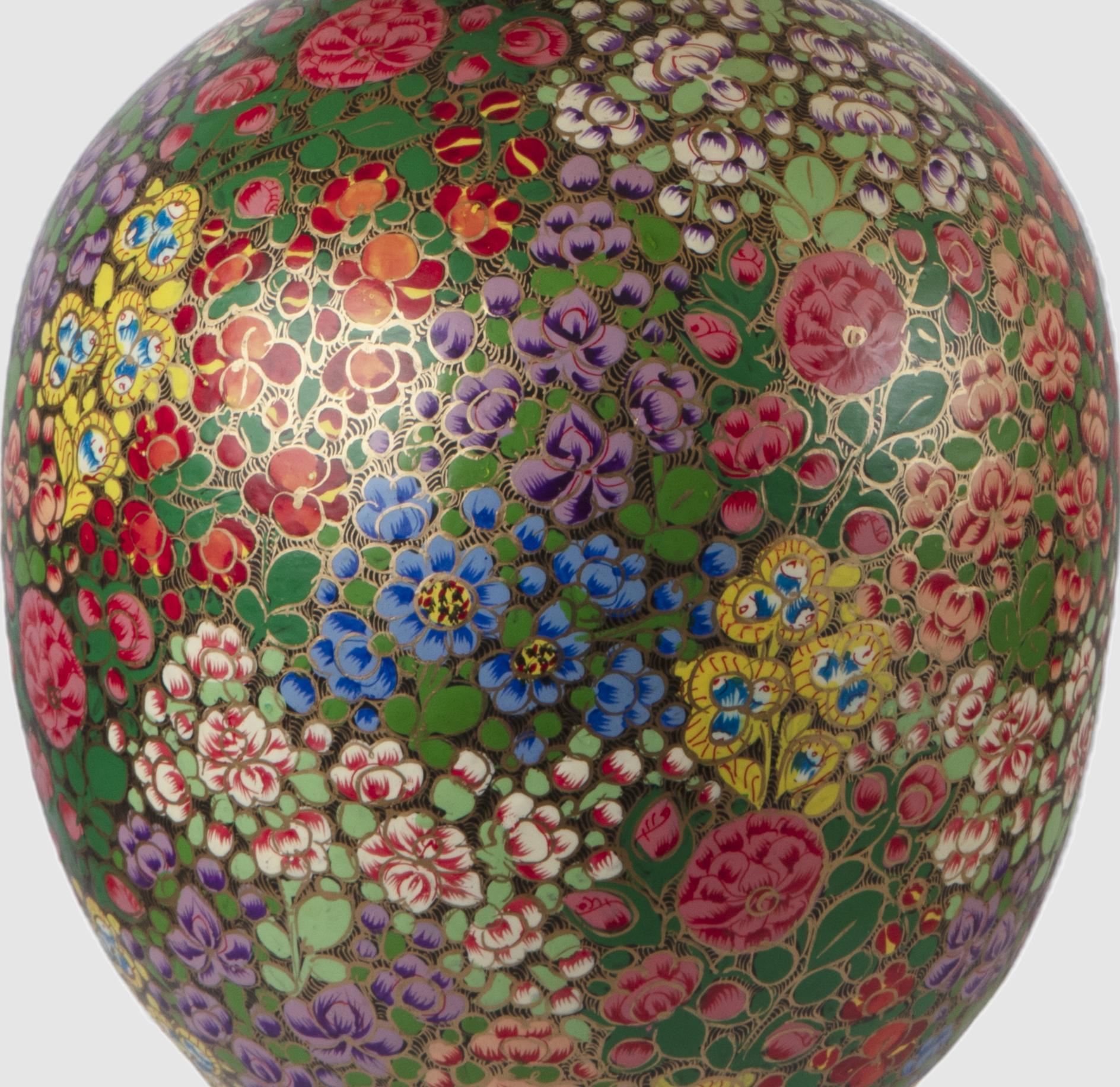 Small Kashmiri urn table lamp, multi