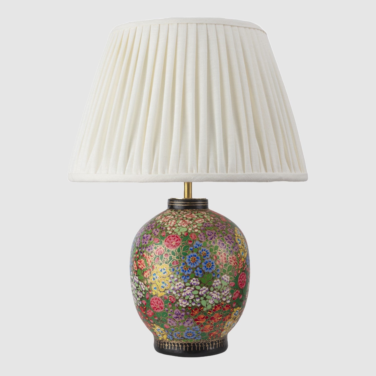 Small Kashmiri urn table lamp, multi