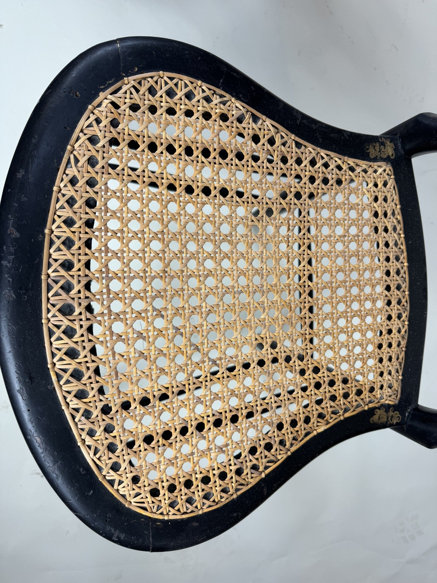 Pair of 19th century ebonised and mother of pearl inlaid chairs