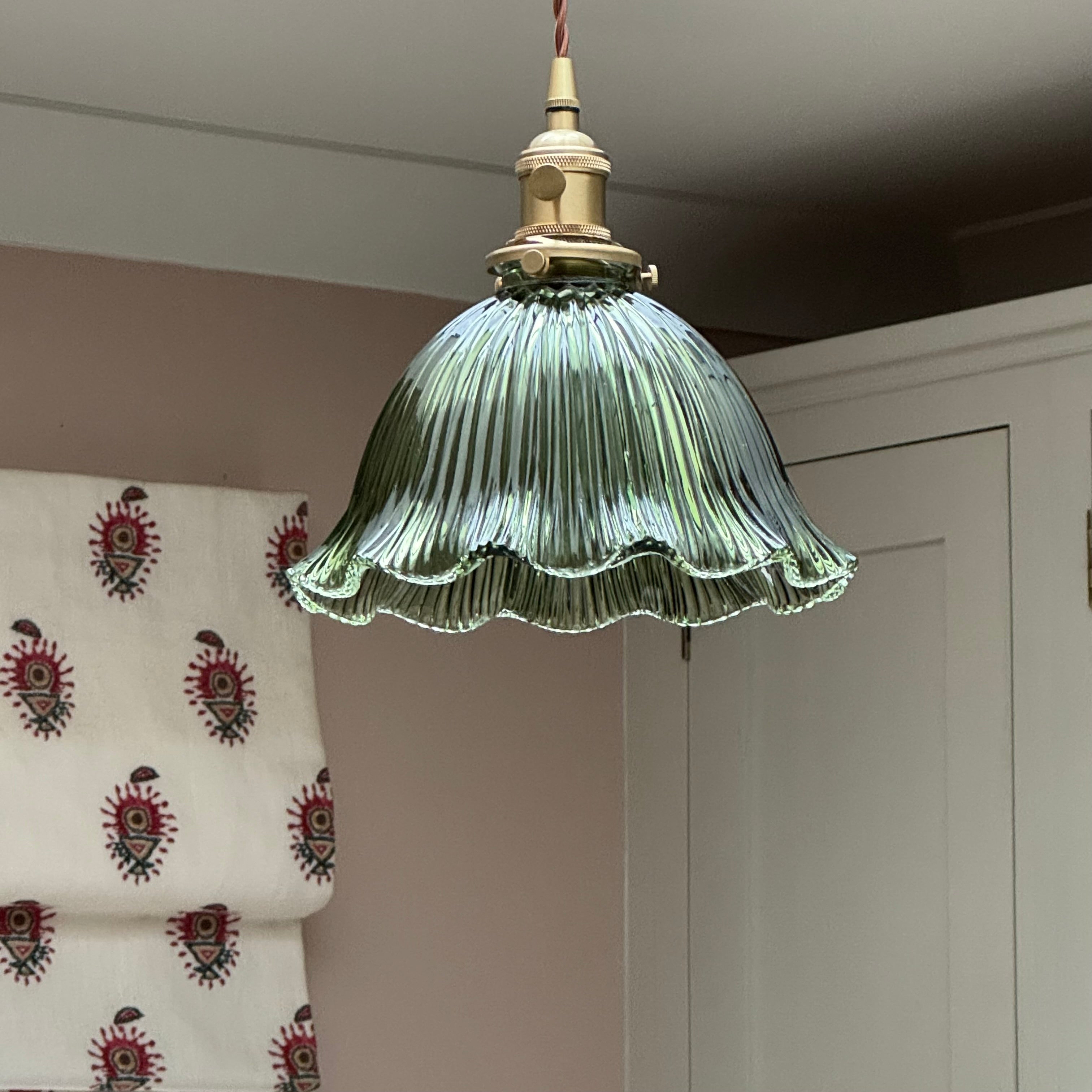 Glass shade hanging pendant ceiling light