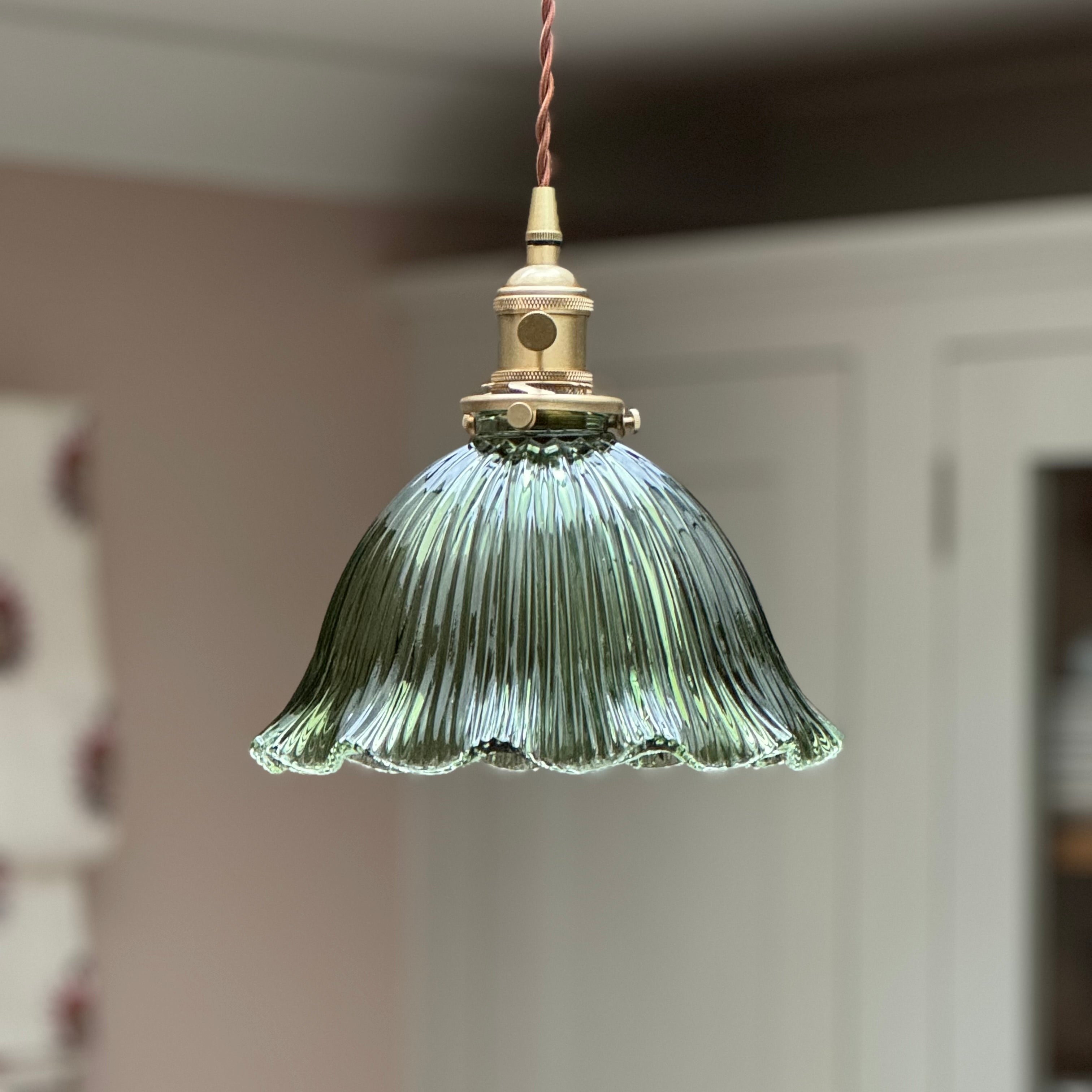 Glass shade hanging pendant ceiling light