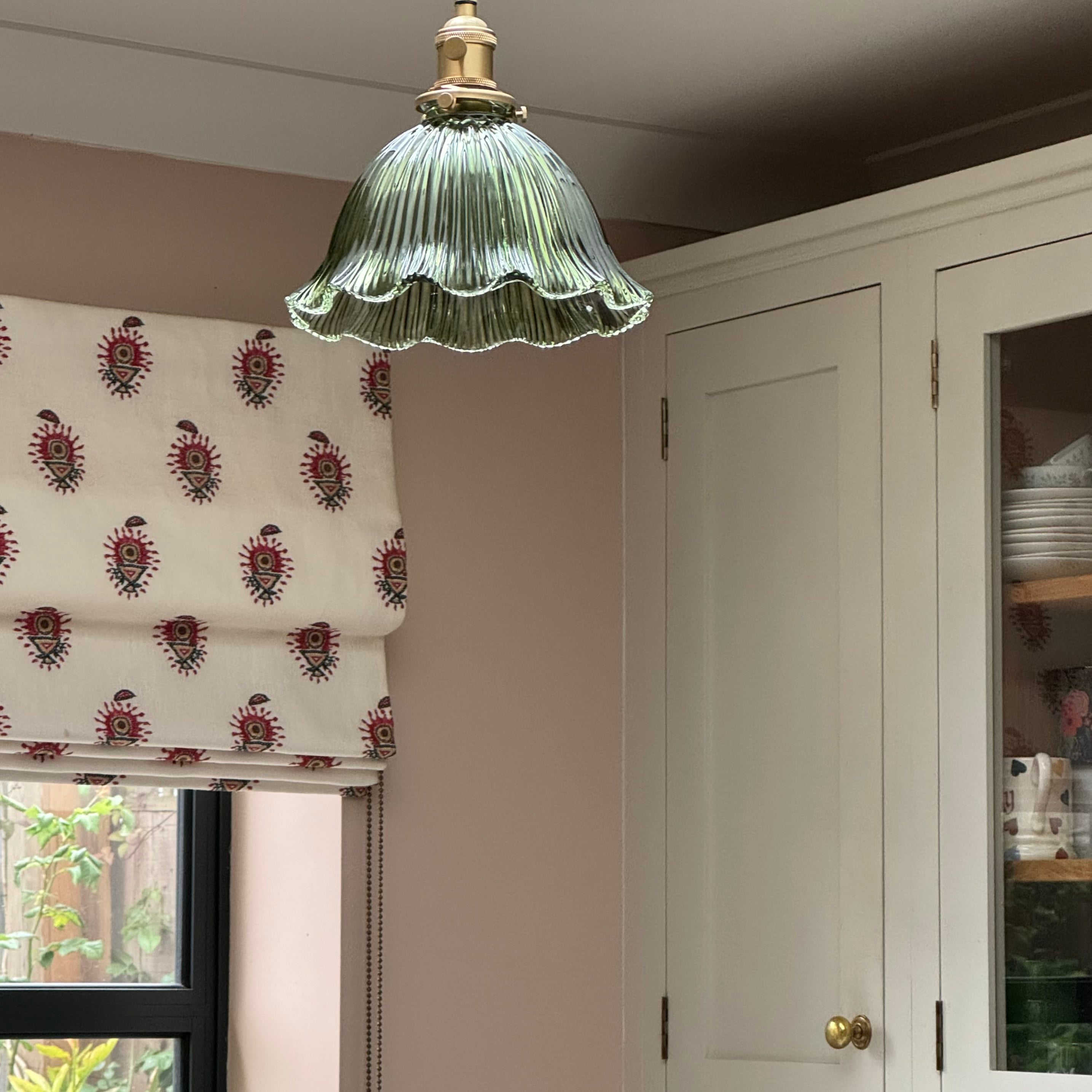 Glass shade hanging pendant ceiling light