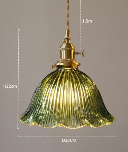 Glass shade hanging pendant ceiling light