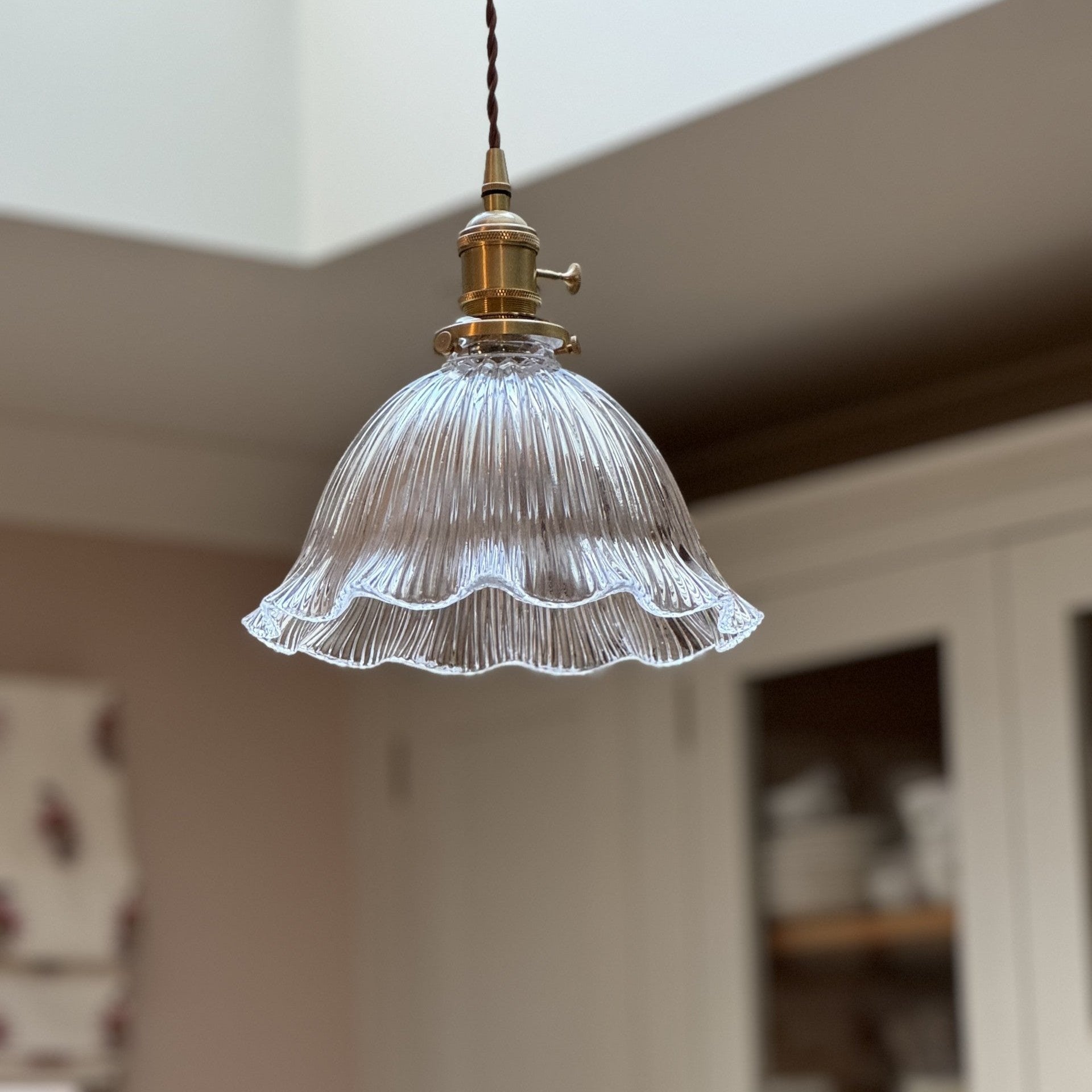 Glass shade hanging pendant ceiling light