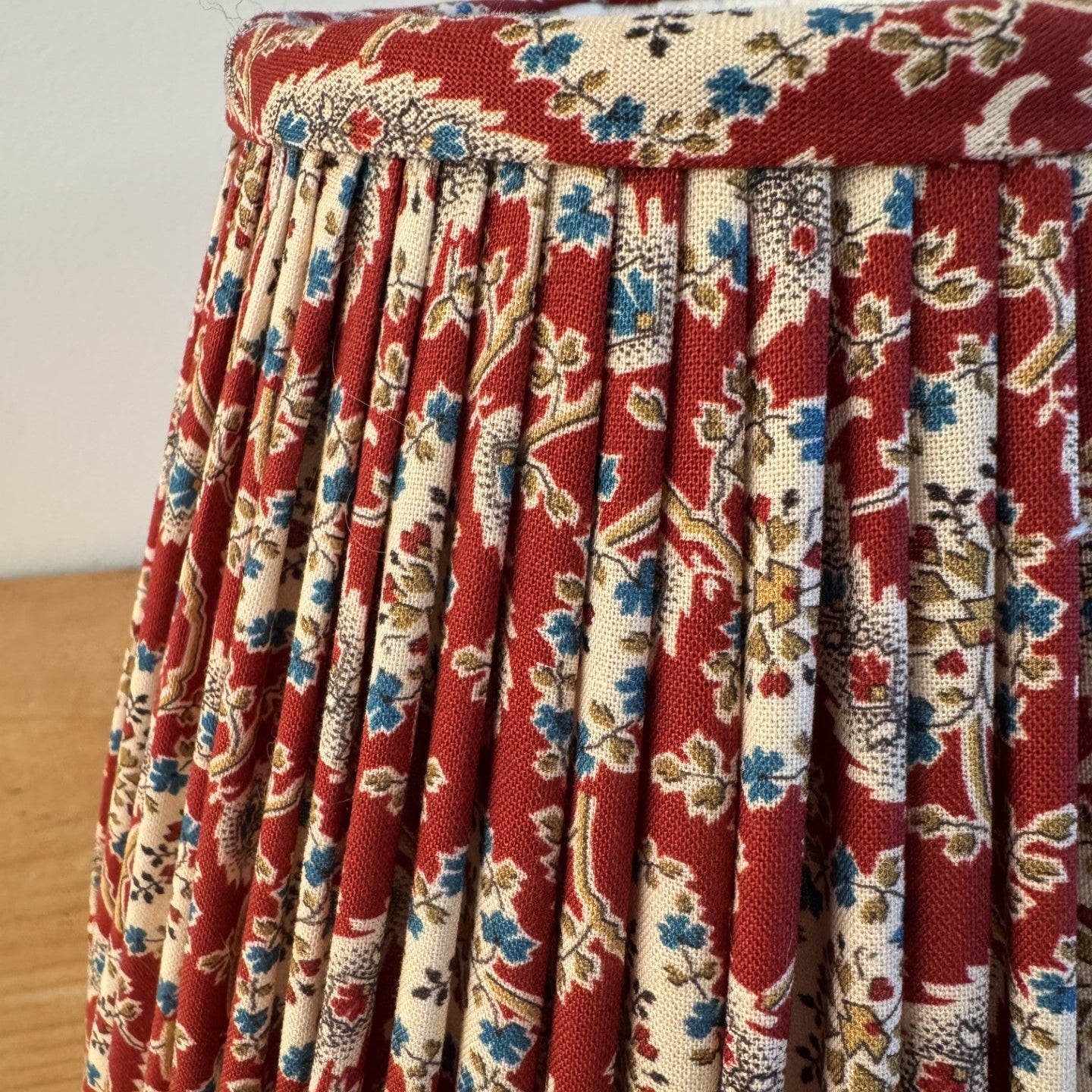 10" Empire Red Paisley Cotton Gathered Lampshade