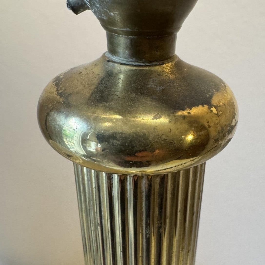 Vintage Brass Ribbed Column Lamp