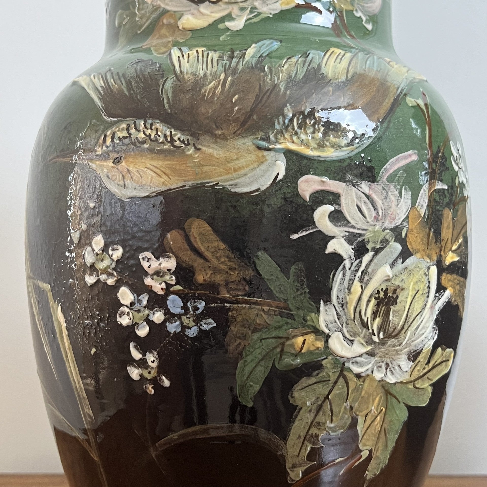 Vintage pair of large ceramic vase table lamps