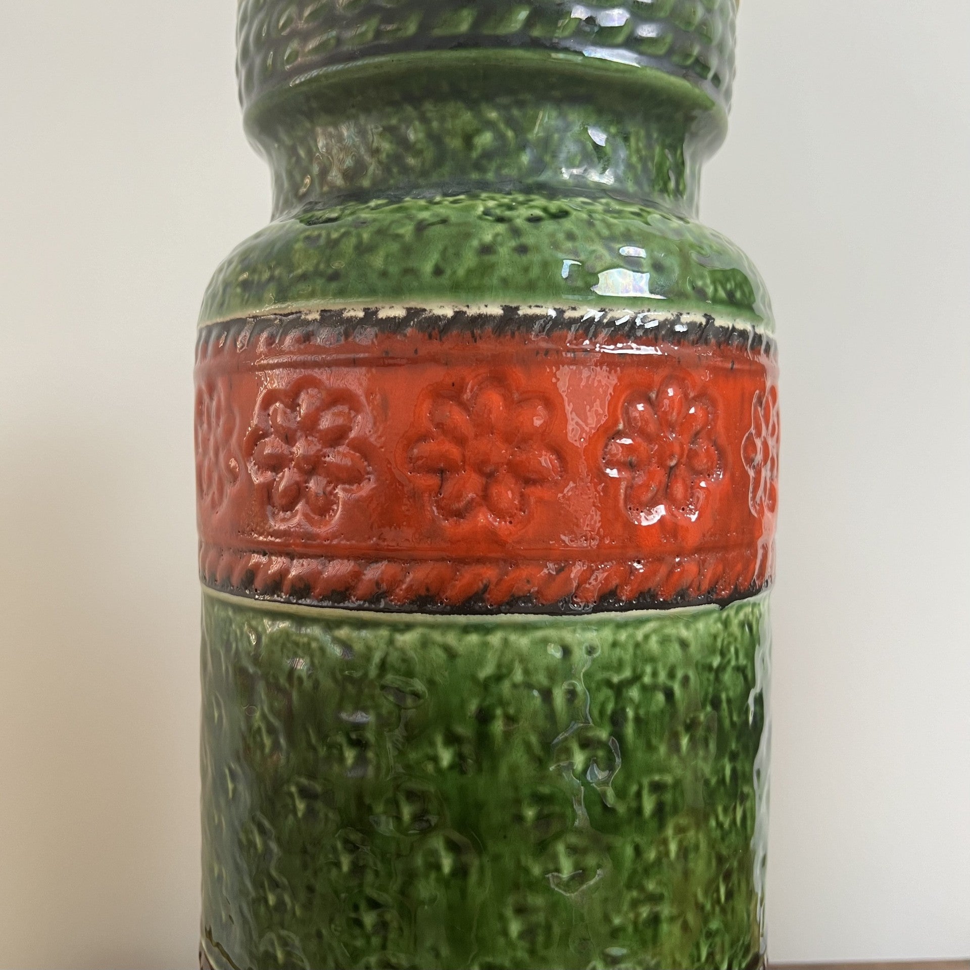 Vintage pair of Mid century West German Art pottery table lamps