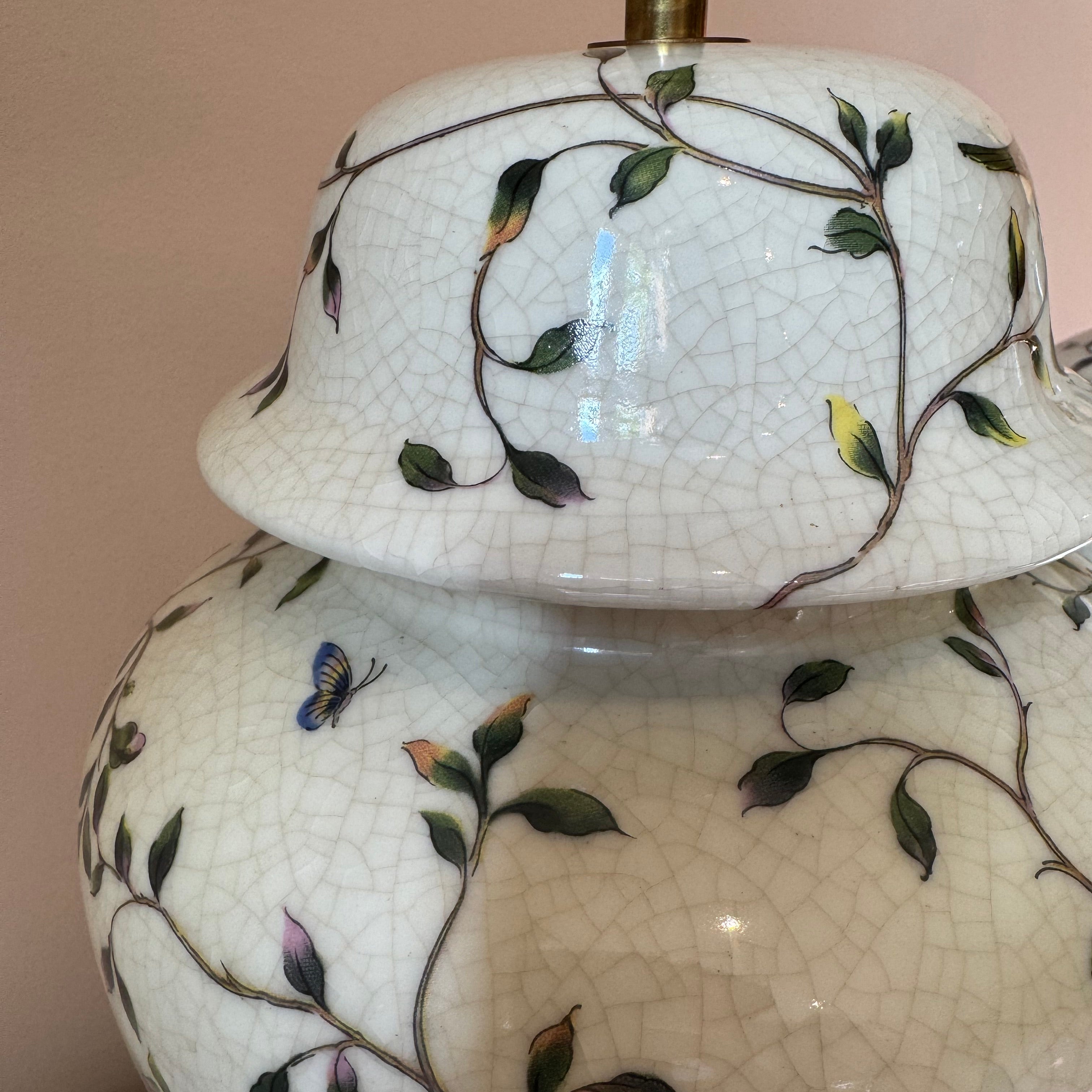 Vintage Pair of Ceramic Ginger Jar Table Lamps