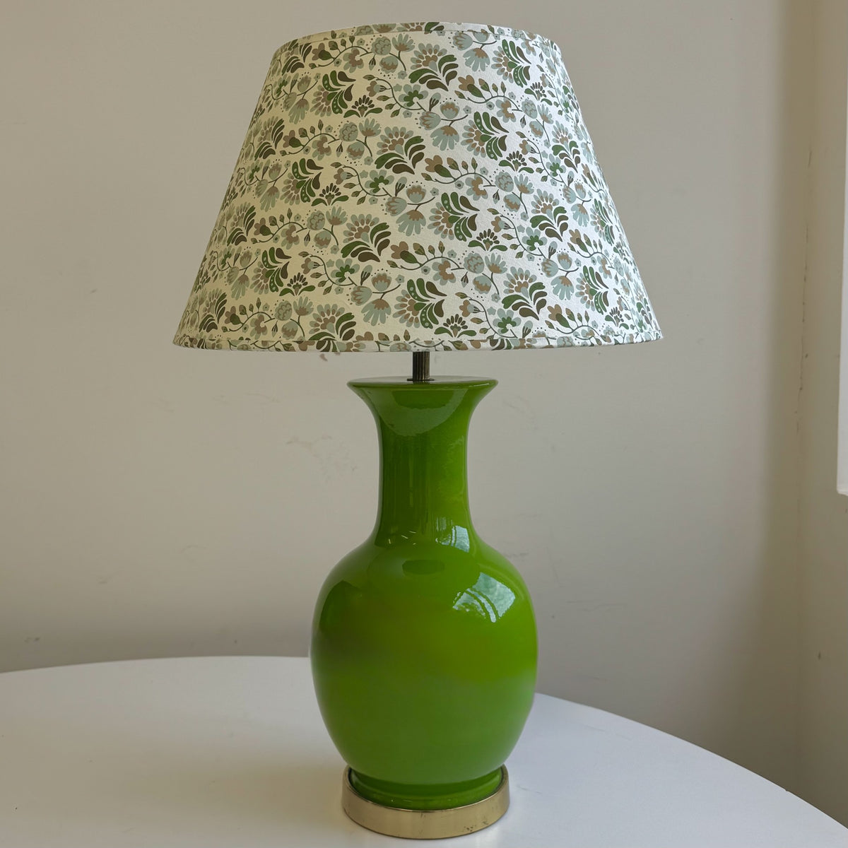 Vintage Green Ceramic Vase Lamp