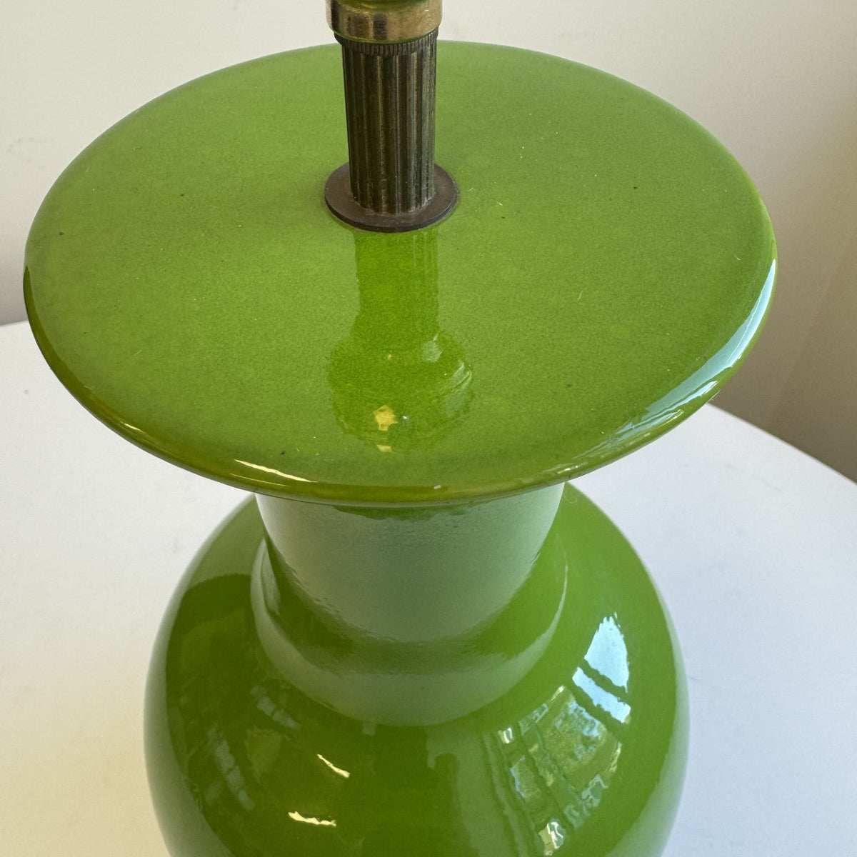 Vintage Green Ceramic Vase Lamp