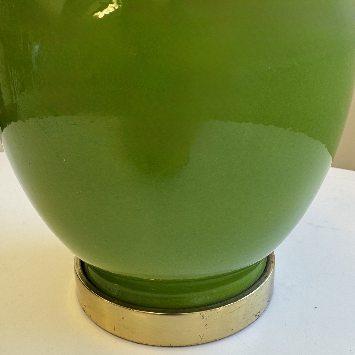 Vintage Green Ceramic Vase Lamp