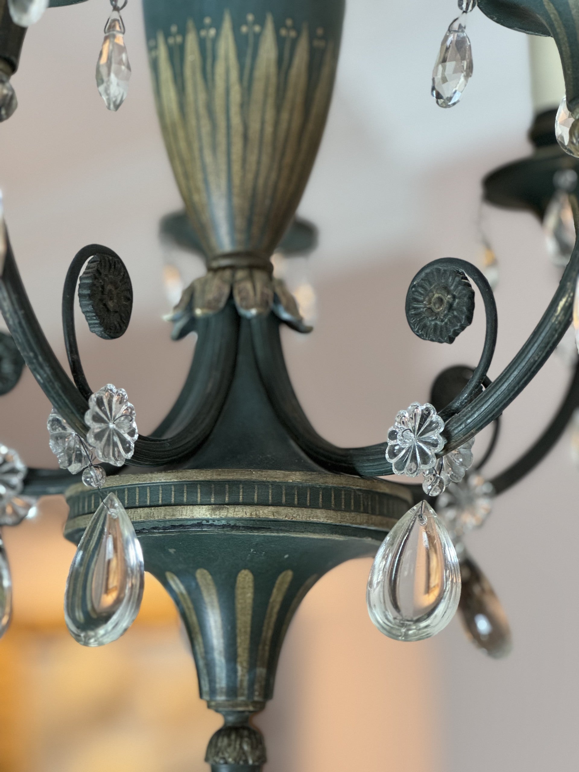 Vintage 19th Century French Tole Chandelier
