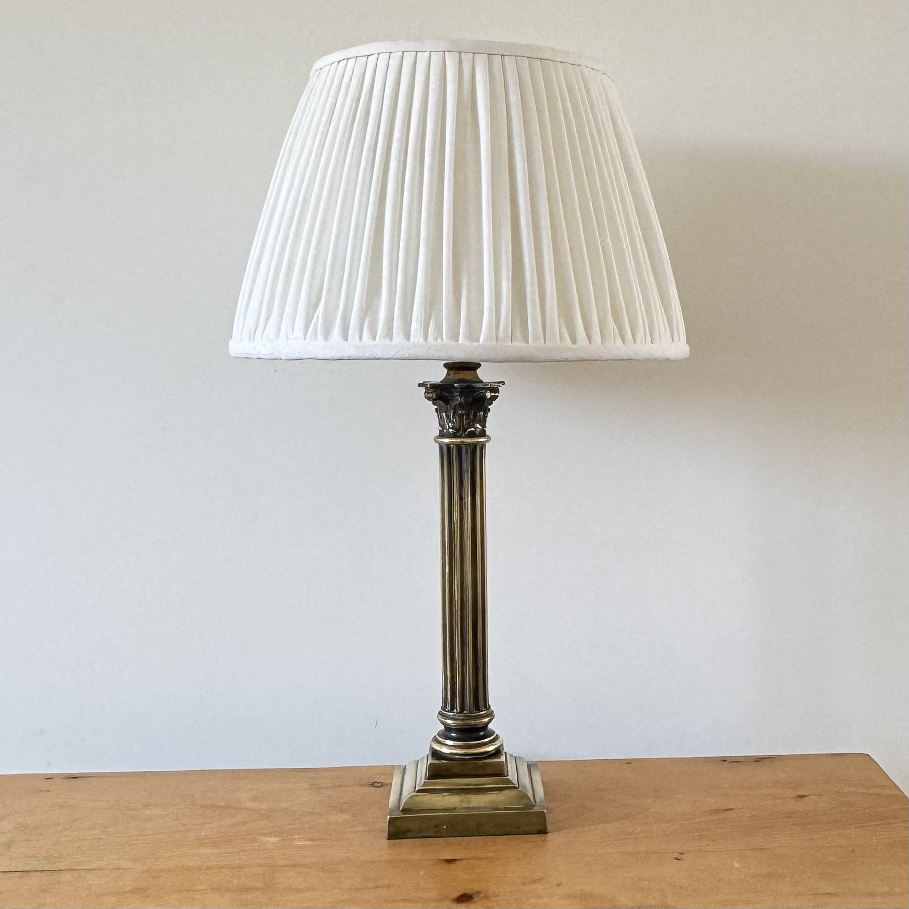 Vintage Brass Column Table Lamp