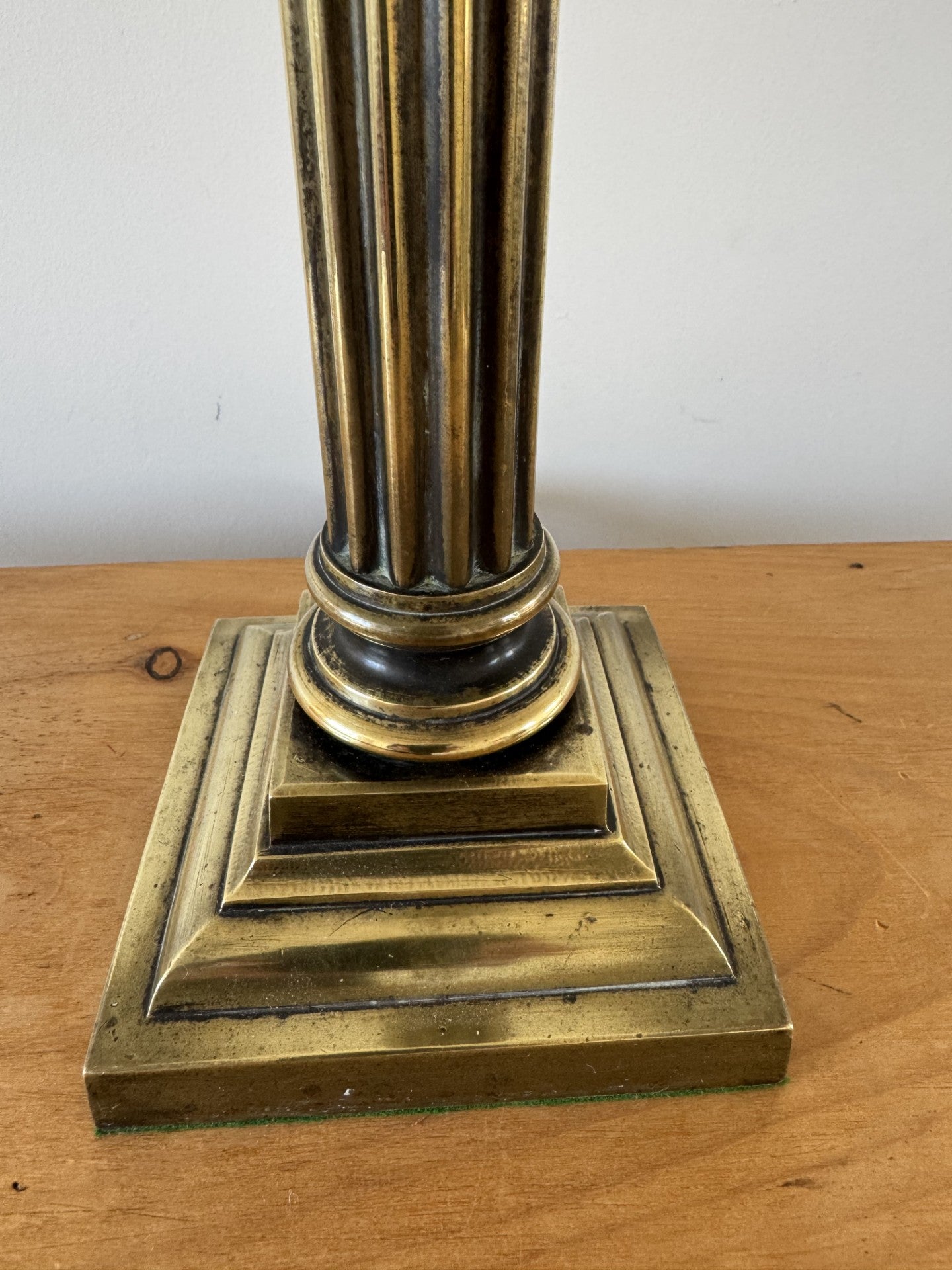 Vintage Brass Column Table Lamp