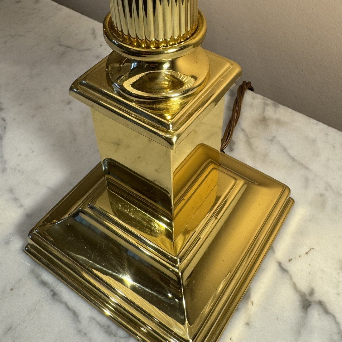 Vintage pair of brass table lamps