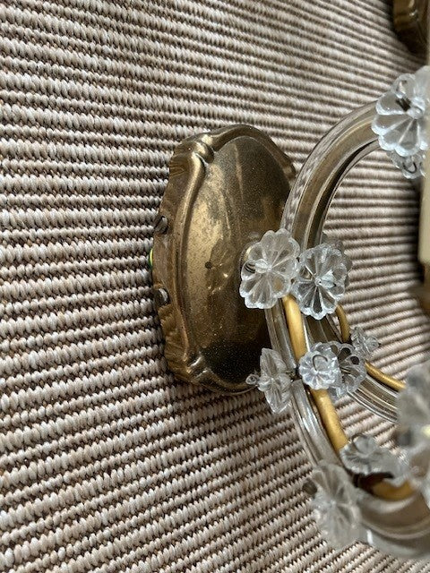 Set of 4 Vintage French Glass and Brass Wallights