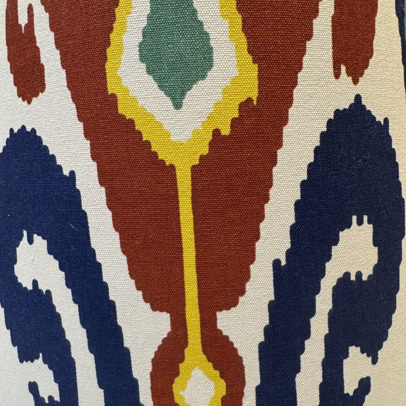 12" Empire Red, Navy Blue and Yellow Fabric Laminated Lampshade