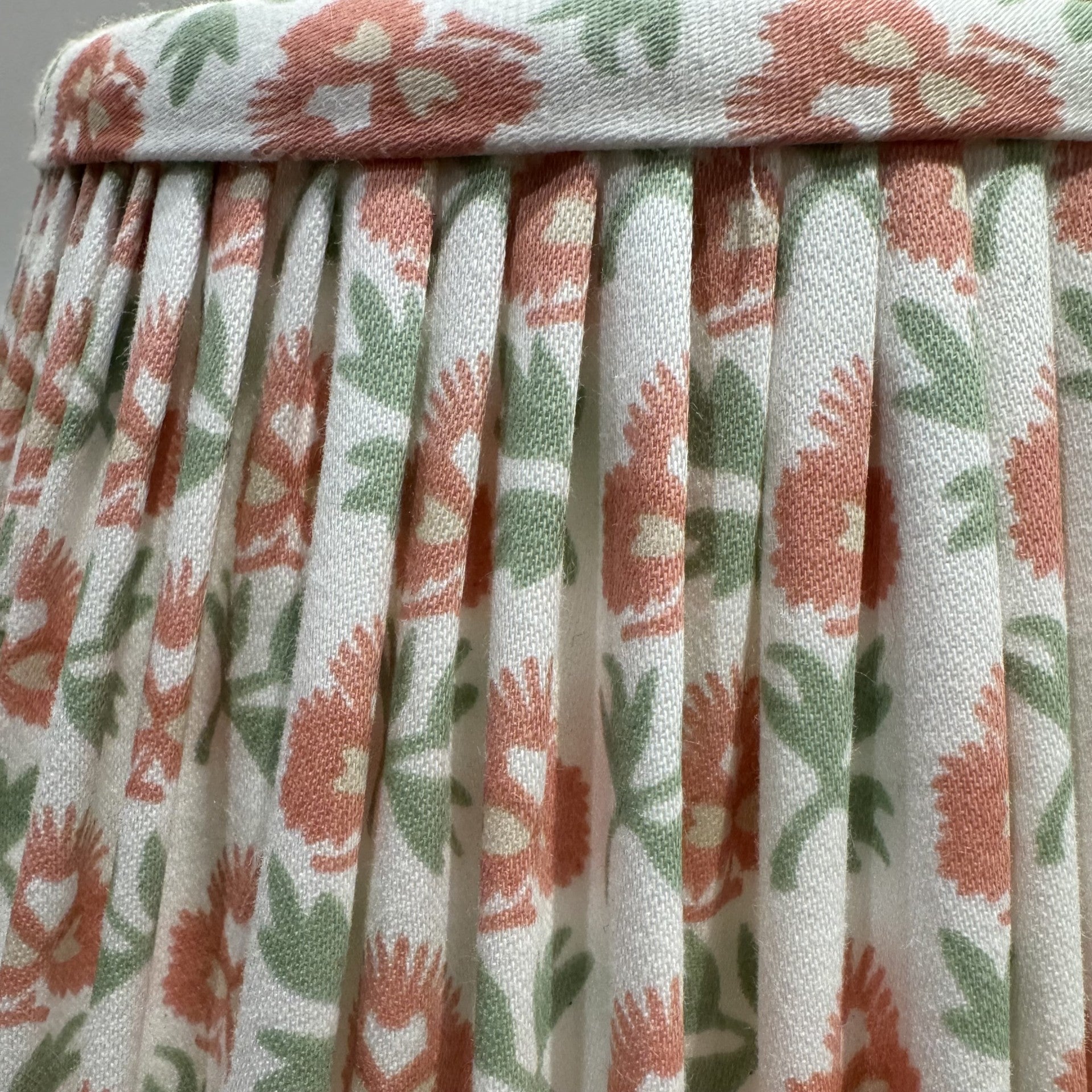 10" Empire Green and Terracotta Cotton Gathered Lampshade