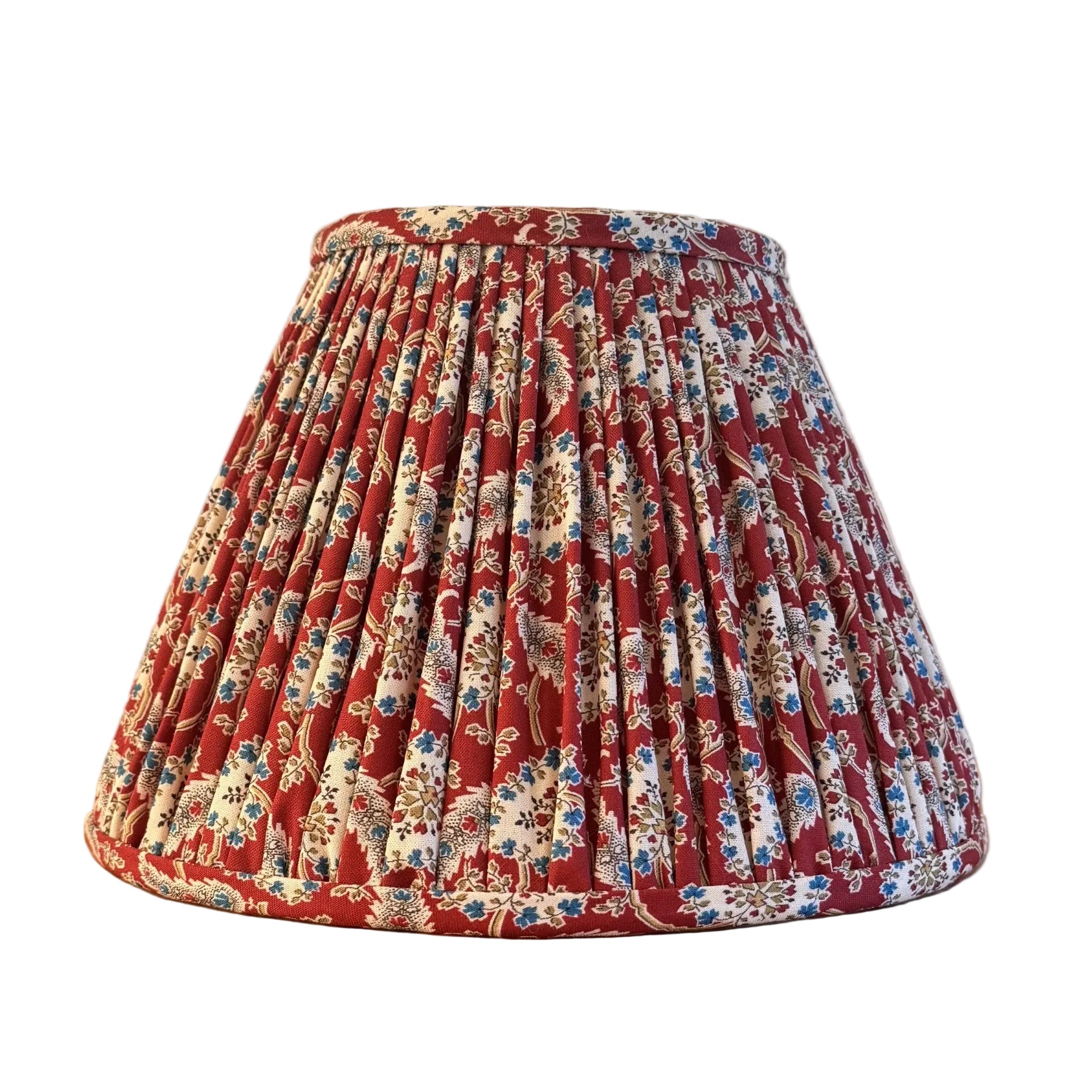 10" Empire Red Paisley Cotton Gathered Lampshade