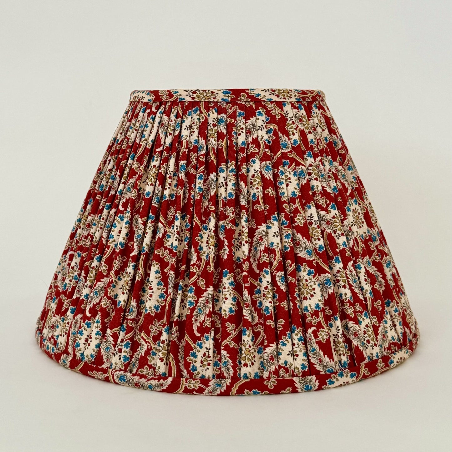 12" Empire Red & Blue Paisley Gathered Shade