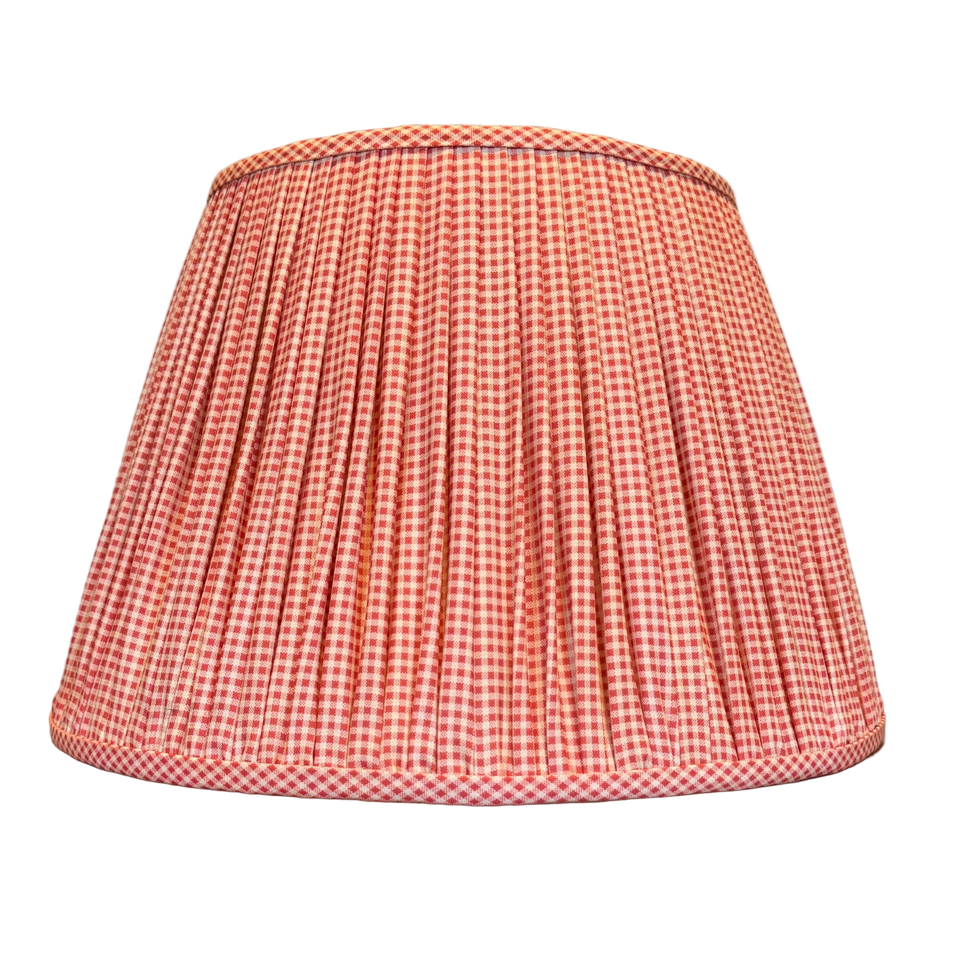 16" Pembroke Terracotta Check Gathered Cotton Lampshade
