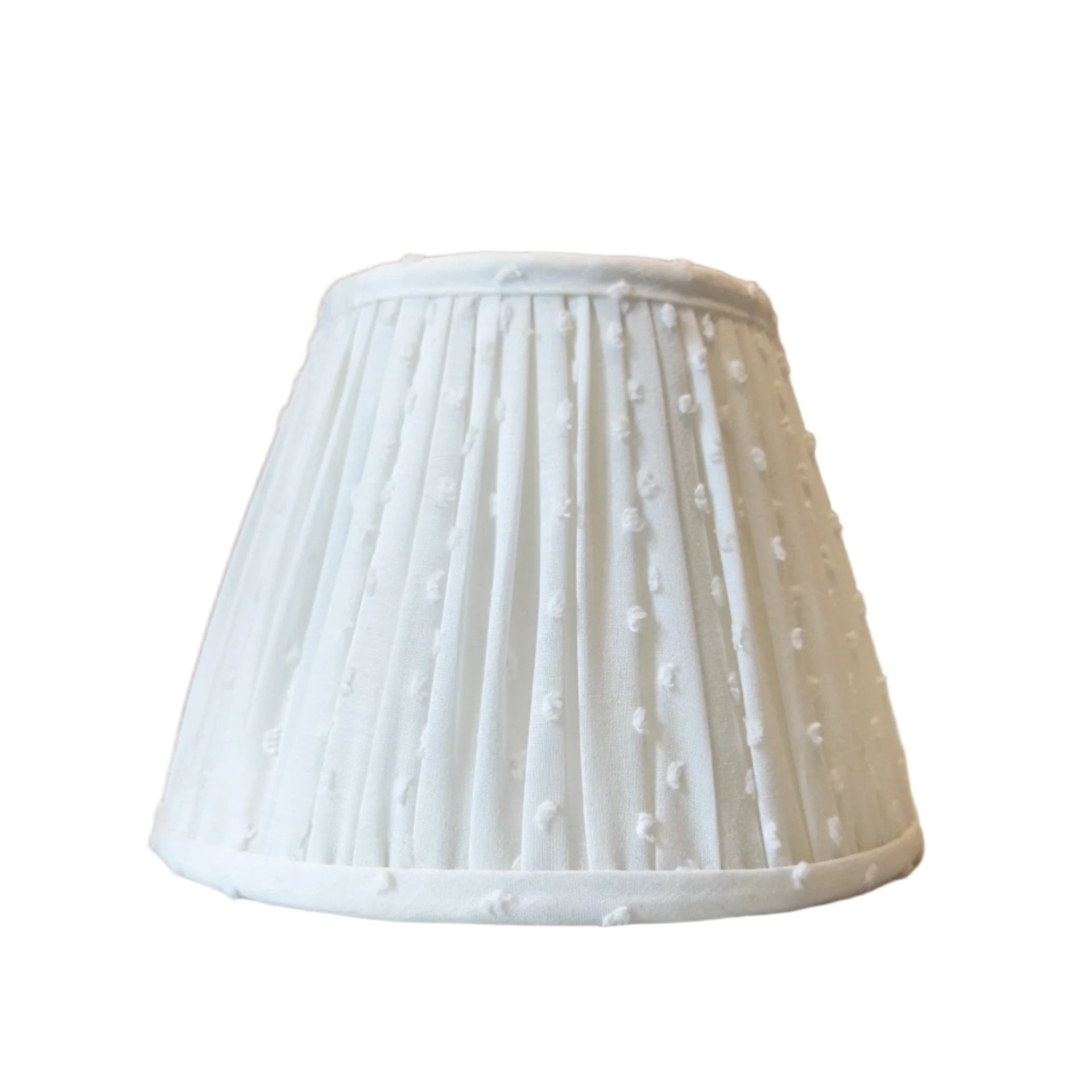 7" Empire Gathered White Cotton Voile Lampshade