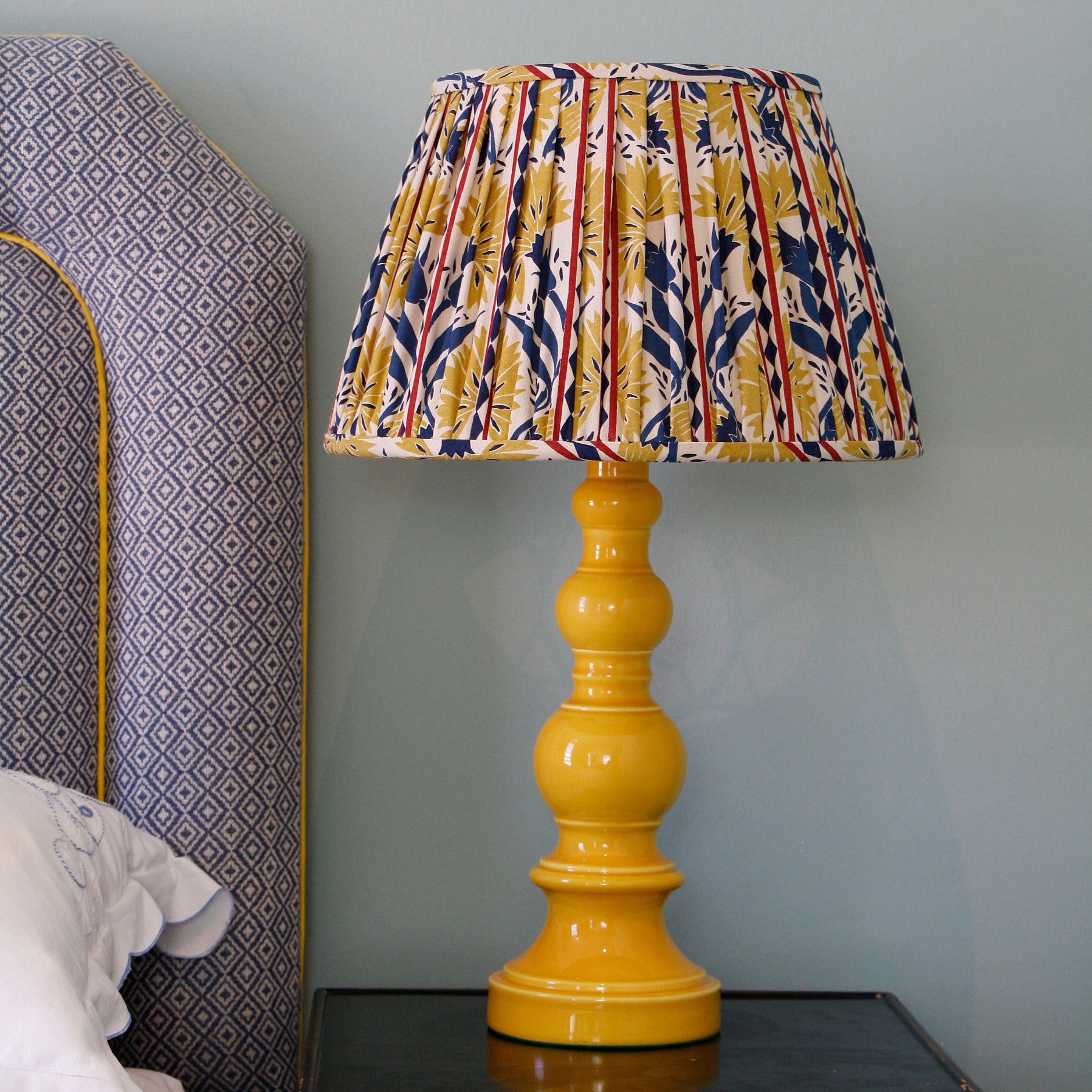 Baluster Ceramic Table Lamp, Ochre
