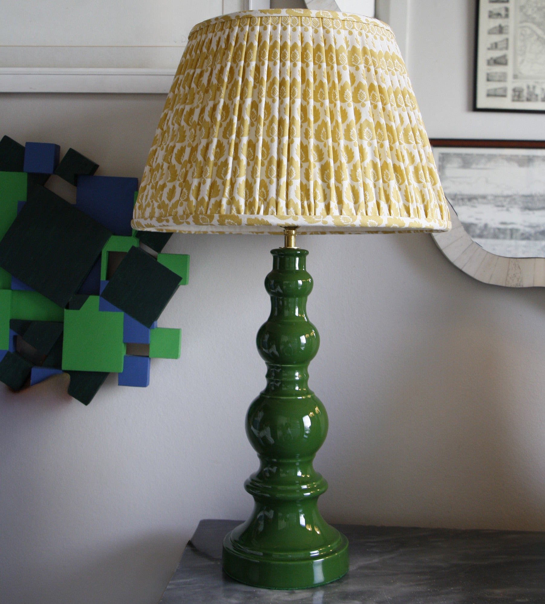 Baluster Ceramic Table Lamp, Forest Green