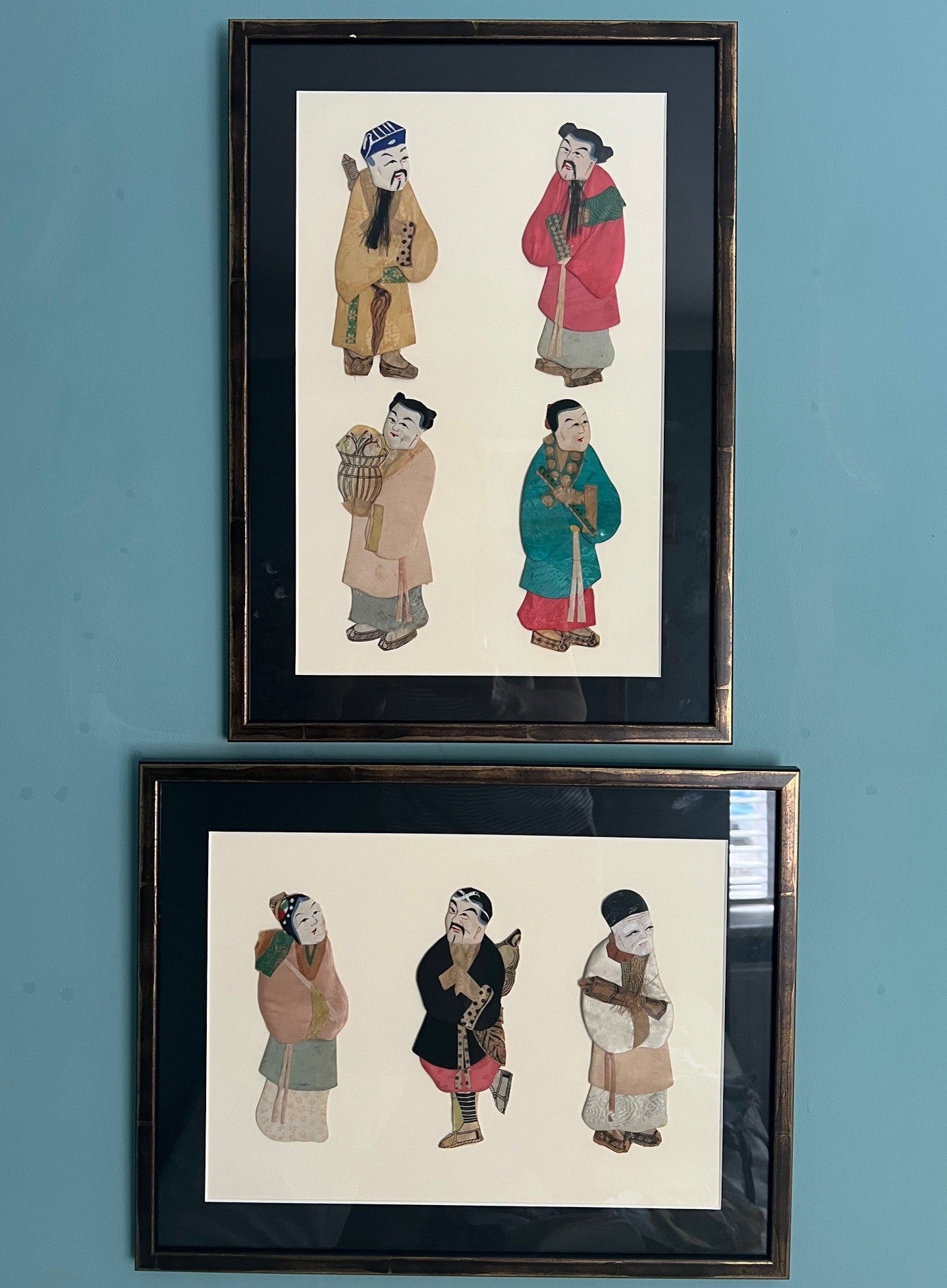 Pair of Chinese decorative framed pictures