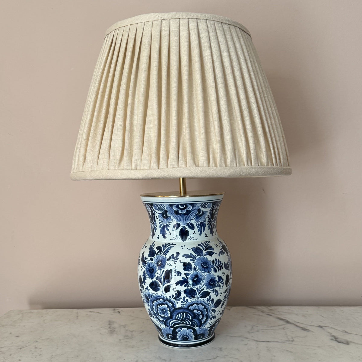 Delft Blue & White Floral Vase Lamp