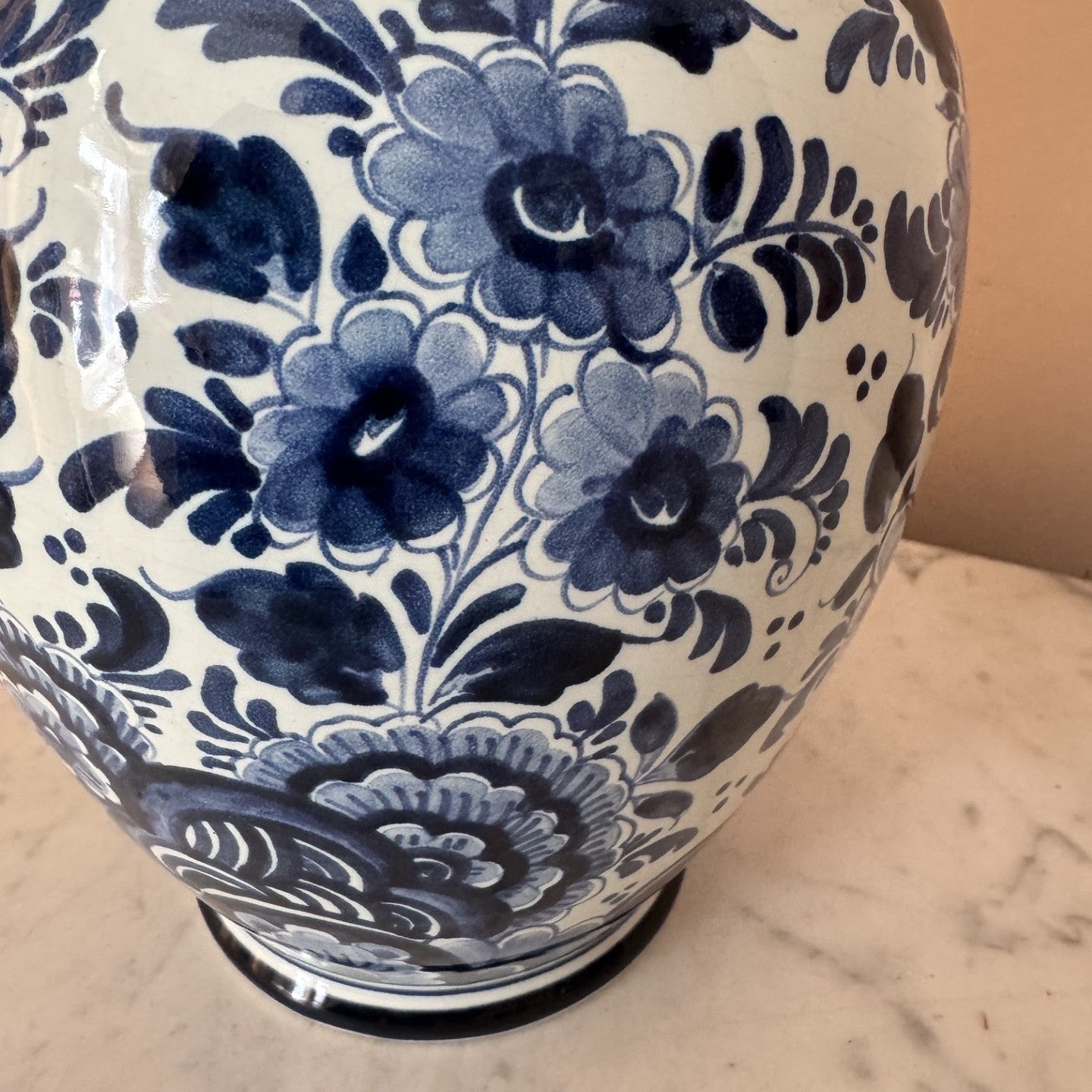 Delft Blue & White Floral Vase Lamp