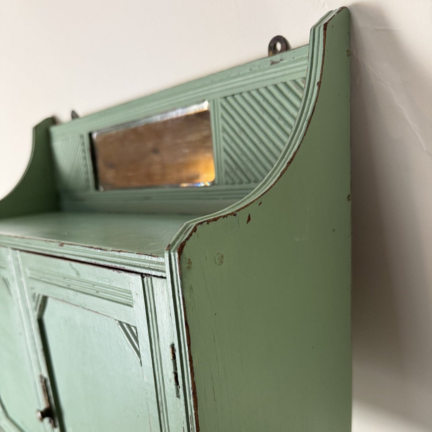 Vintage apothacery bathroom cabinet with shelves