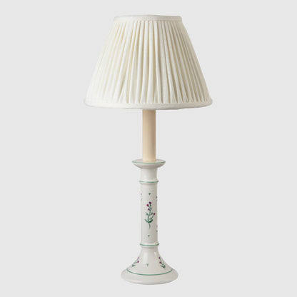 Sweet pea creamware candlestick table lamp