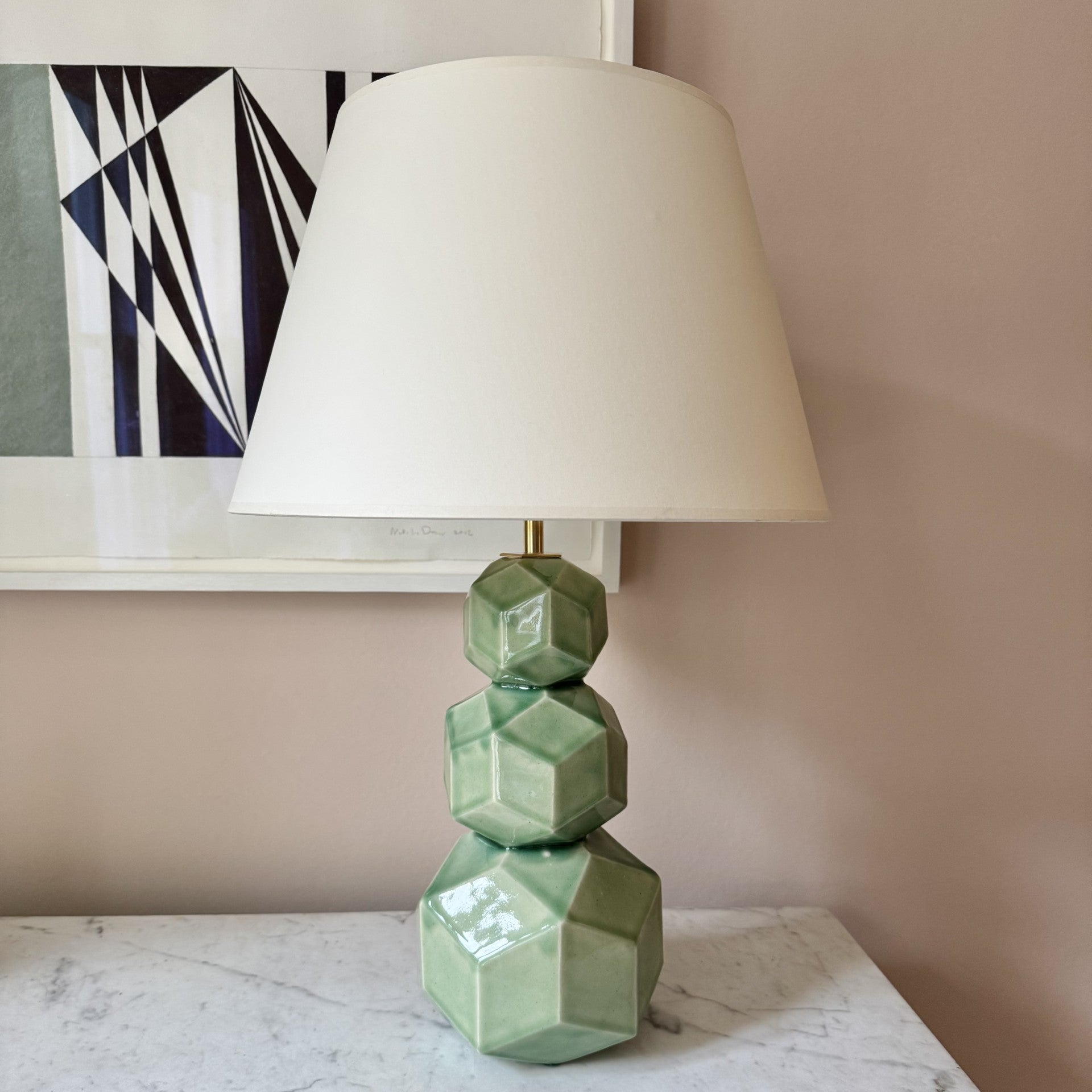 Art Pottery Lamp, Green