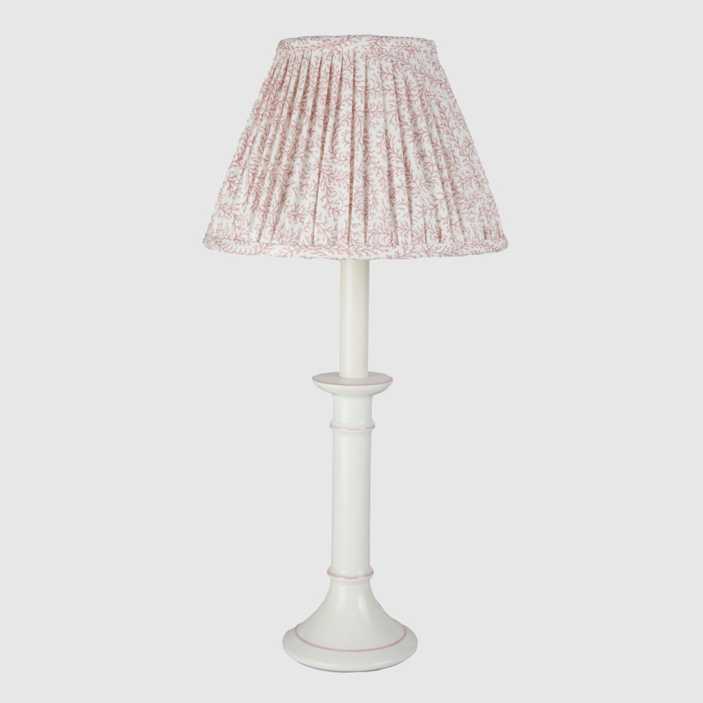 Creamware Candlestick with Pink