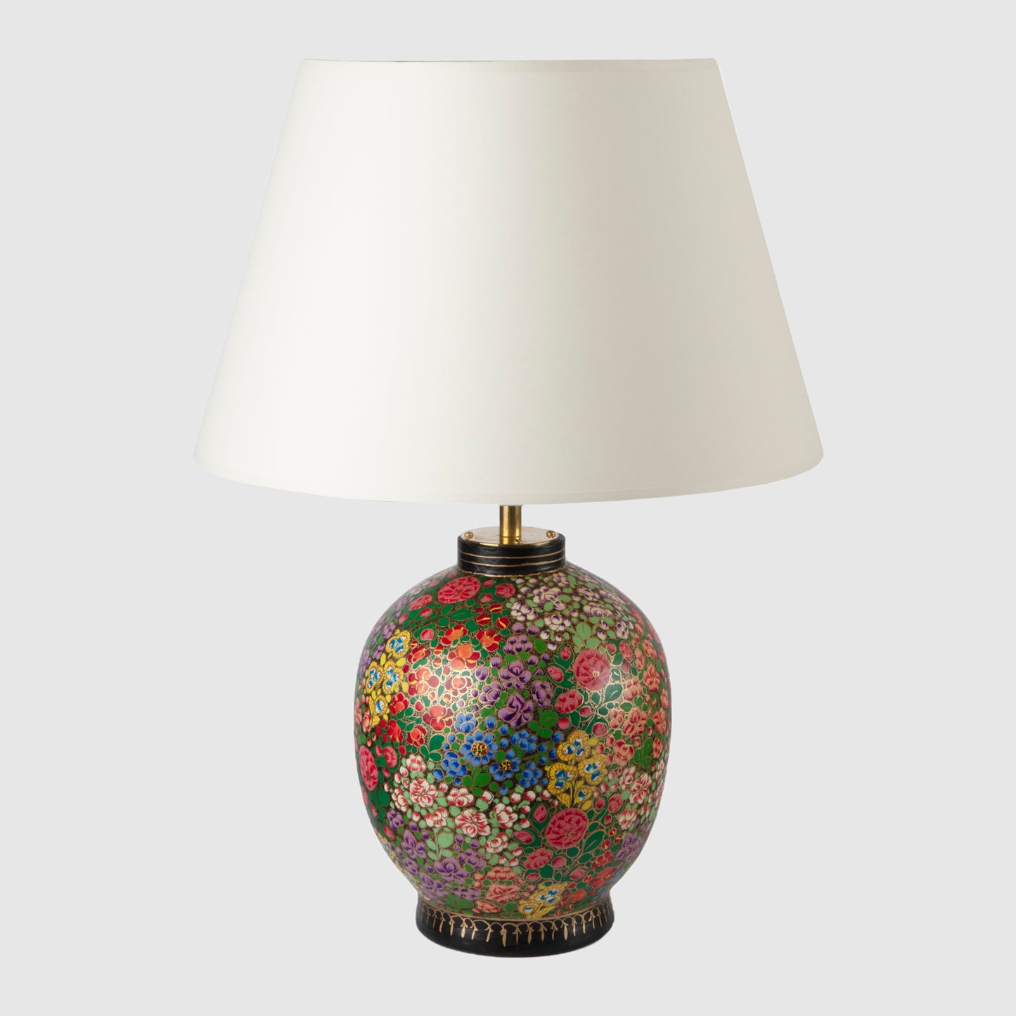 Small Kashmiri Urn table lamp, multi