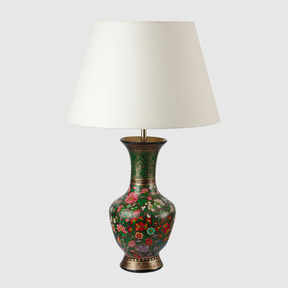 Kashmiri vase table lamp, green