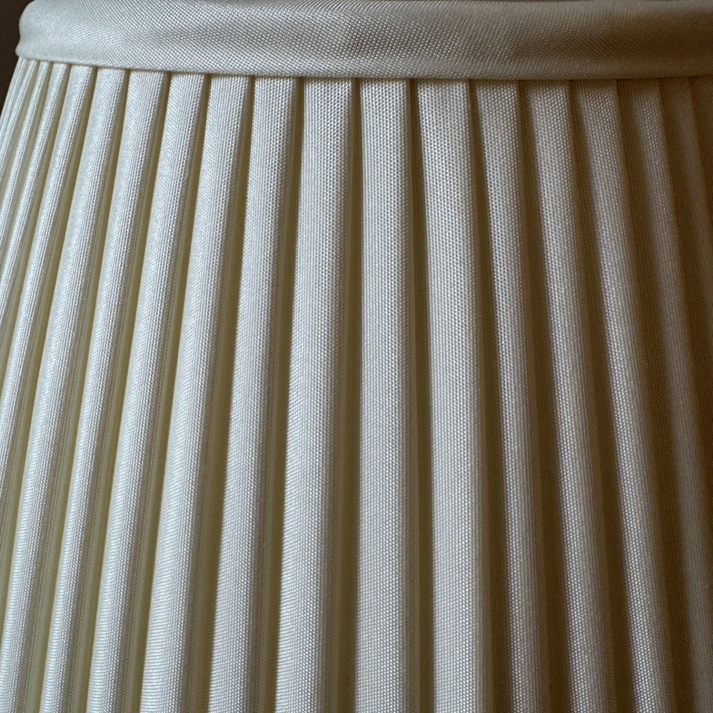 Empire Knife Pleated Cream Silk Lampshade